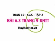 Bài 6.3 trang 9 Toán 10 tập 2 Kết nối tri thức